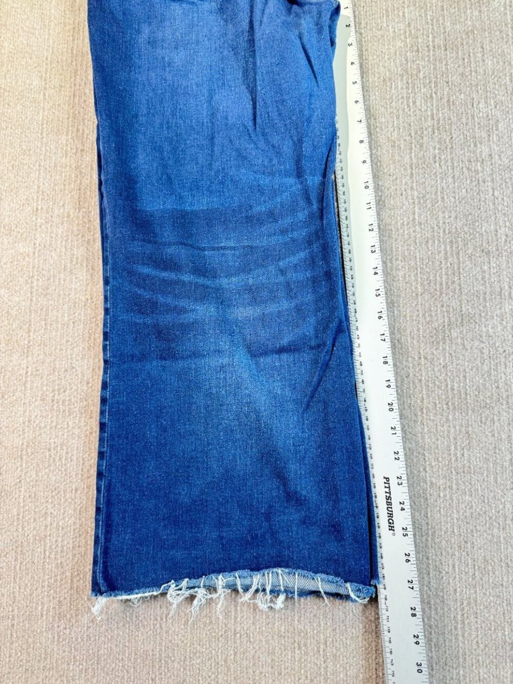 Kut From The Kloth Meg Fab Ab High Rise Wide Leg Jeans Size 14 Frayed Hem Blue D - Picture 9 of 10